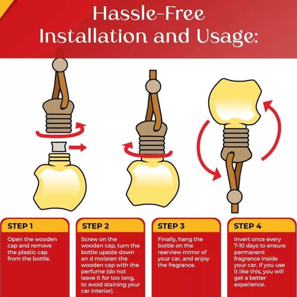 set of 2 Car Air Freshener Caribbean Scent Wooden Lid  10ml Long-Lasting Aroma - Picture 4 of 8